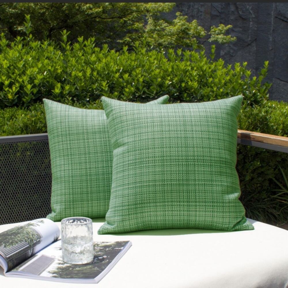 Kevin Textile Outdoor Waterproof Pillow Covers (2 Pack, 20"x20" ",Sage Green)